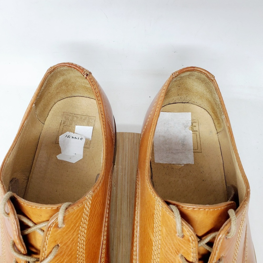 Frye James Oxford Shoes Mens 10.5 Brown Leather Bal Lug Sole Lace Up Mexico - Picture 5 of 13